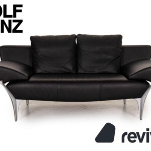 Rolf Benz 1600 Leder Sofa Schwarz Zweisitzer Couch Funktion ✨