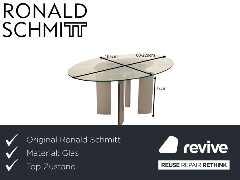 Ronald Schmitt K / G 750 / E Glas Esstisch Silber Ausziehfunktion – Bild 2