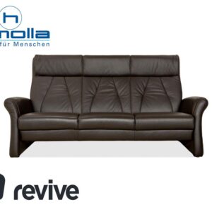 Himolla TANGRAM Leder Dreisitzer Grau Braun Kaffee Sofa Couch
