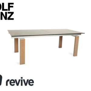 Rolf Benz Glas Esstisch Braun Ausziehfunktion Holz Rauchglas