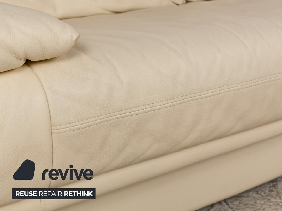 Rolf Benz 345 Leder Zweisitzer Creme Sofa Couch – Bild 6