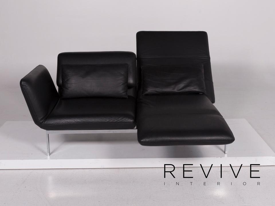Brühl Roro Medium Leder Sofa Schwarz Zweisitzer Couch inkl. ✨ – Bild 4