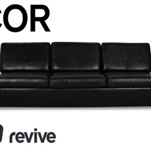 Cor Leder Dreisitzer Schwarz Sofa Couch