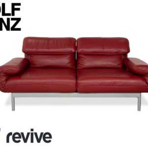 Rolf Benz Plura Leder Zweisitzer Rot manuelle Funktion Sofa Couch