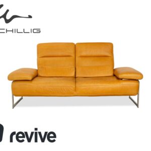 Willi Schillig Trovatoore Leder Zweisitzer Gelb Senf manuelle