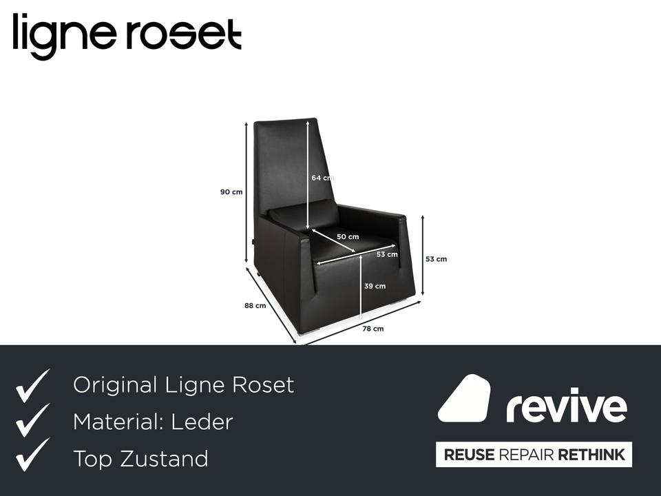 Ligne Roset Jul Leder Sessel Schwarz – Bild 2