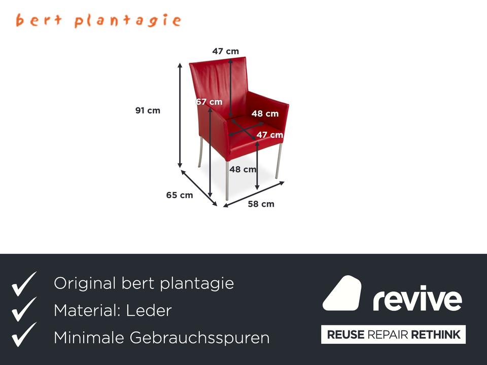 bert plantagie ARC-E Leder Stuhl Rot Esszimmer – Bild 2
