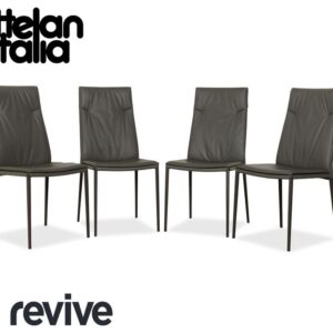 4er Garnitur Cattelan Italia Isabel Leder Stuhl Grau