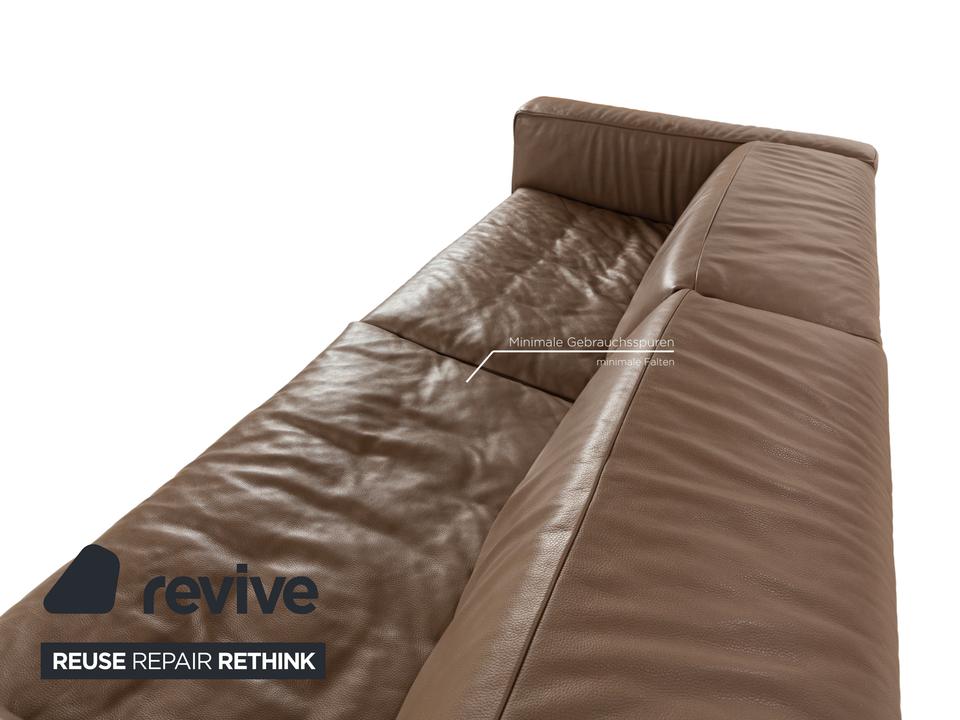 Jori Shiva Leder Viersitzer Braun manuelle Funktion Sofa Couch – Bild 3