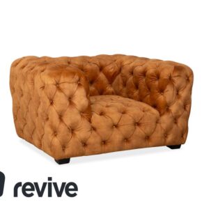 Chesterfield Stoff Sessel Gold Gelb Ocker Kare Design