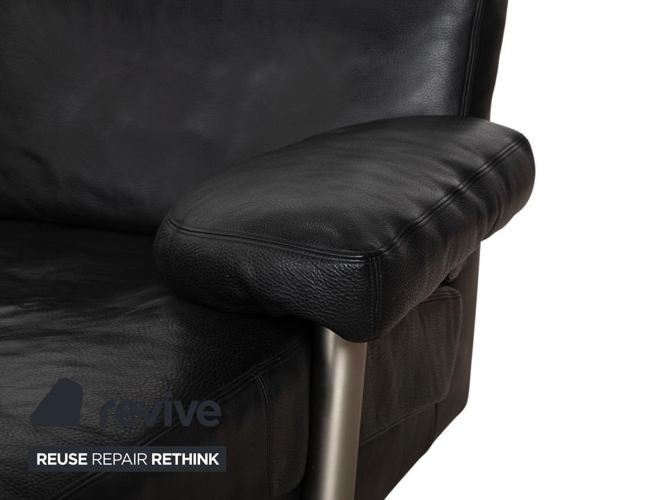 Artanova Medea Leder Ecksofa Schwarz Recamiere Rechts Sofa Couch – Bild 3