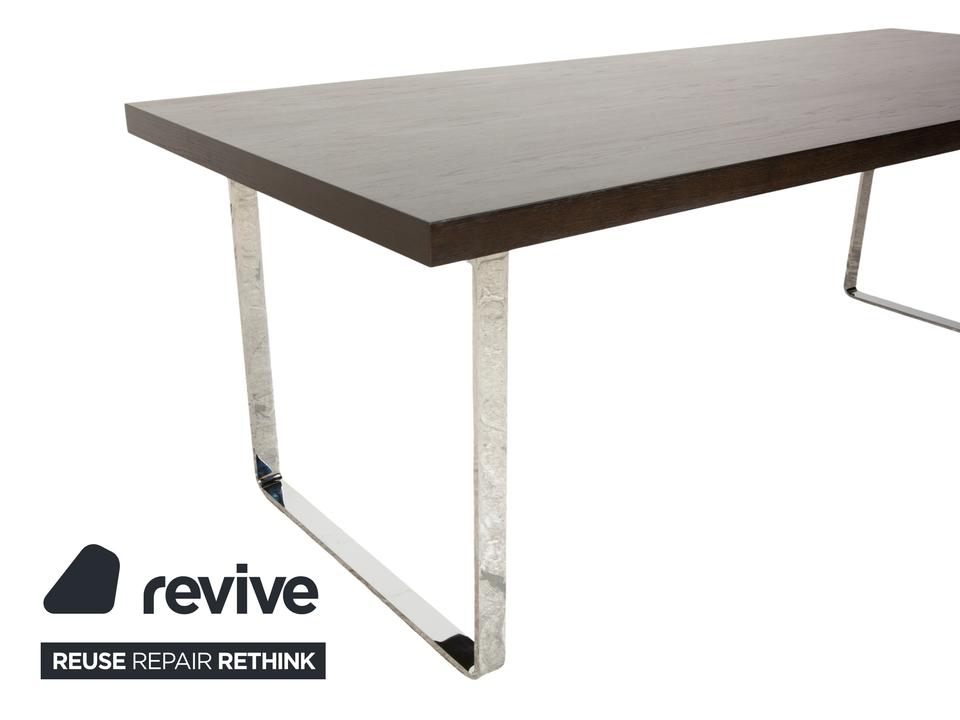 Cor Quant Holz Esstisch Dunkelbraun Chrom – Bild 7