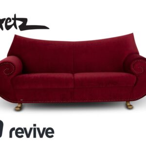 Bretz Gaudi Stoff Dreisitzer Rot Sofa Couch Neubezug ✨