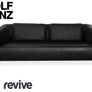 Rolf Benz 325 Leder Dreisitzer Schwarz Sofa Couch