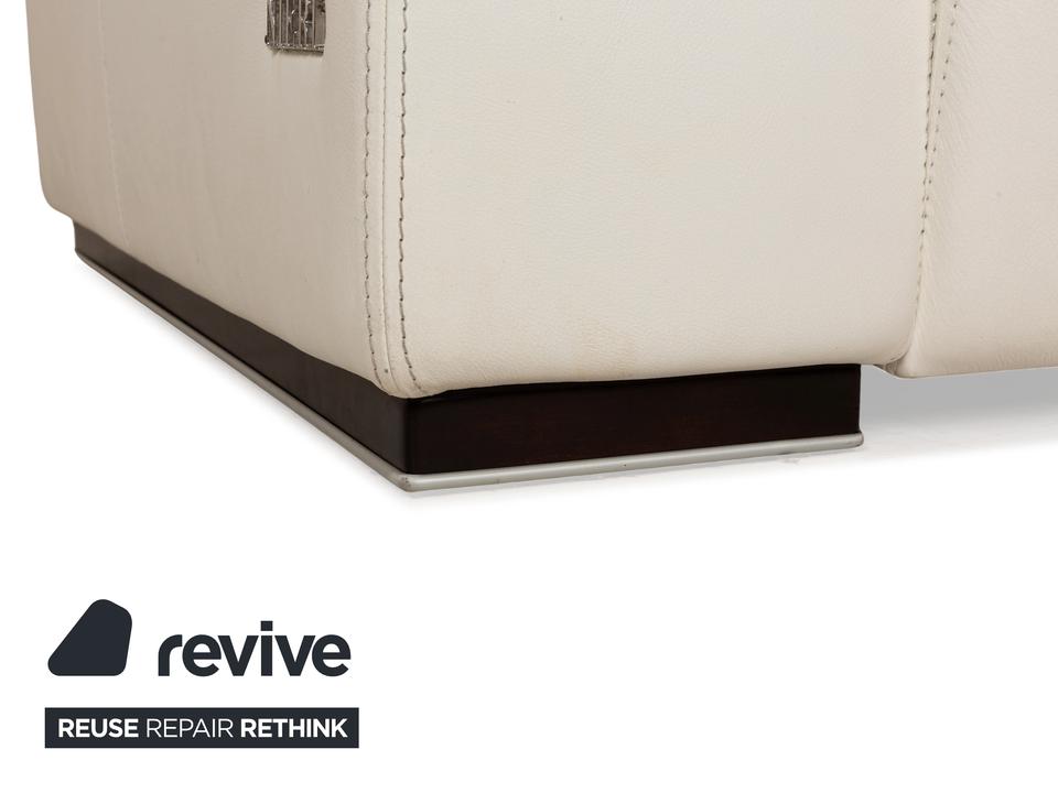 Nieri Leder Zweisitzer Weiß Sofa Couch – Bild 4