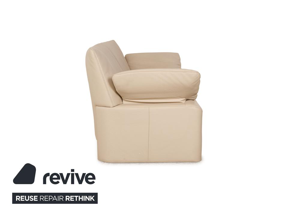 Jori Linea Leder Zweisitzer Creme Beige manuelle Funktion Sofa – Bild 9