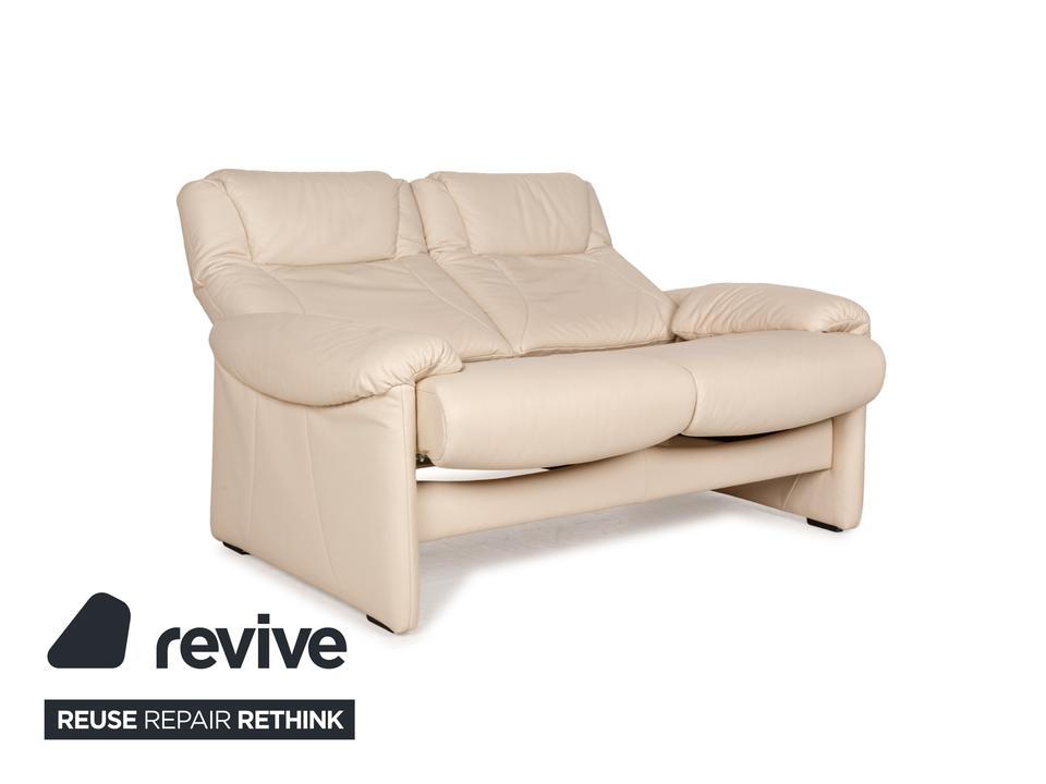 Willi Schillig Leder Zweisitzer Creme Sofa Couch manuelle – Bild 5