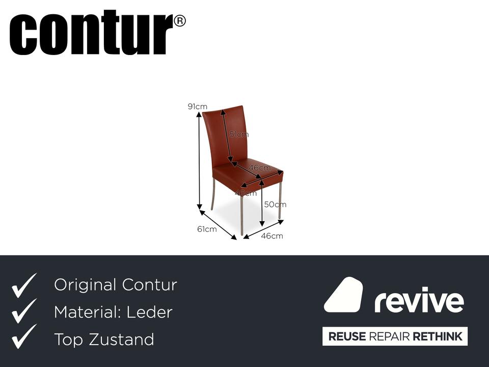 6er Garnitur Contur Penthouse Leder Stuhl Braun – Bild 2