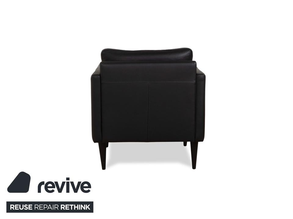 Violetta Edita Leder Sessel Schwarz Anthrazit – Bild 7
