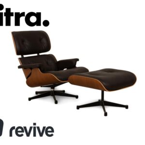 Vitra Eames Lounge Chair inkl. Ottoman Leder Sessel Dunkelbraun