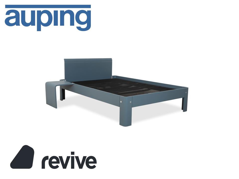 Auping Auronde 1500 Holz Bett Blau Grau Beistelltisch
