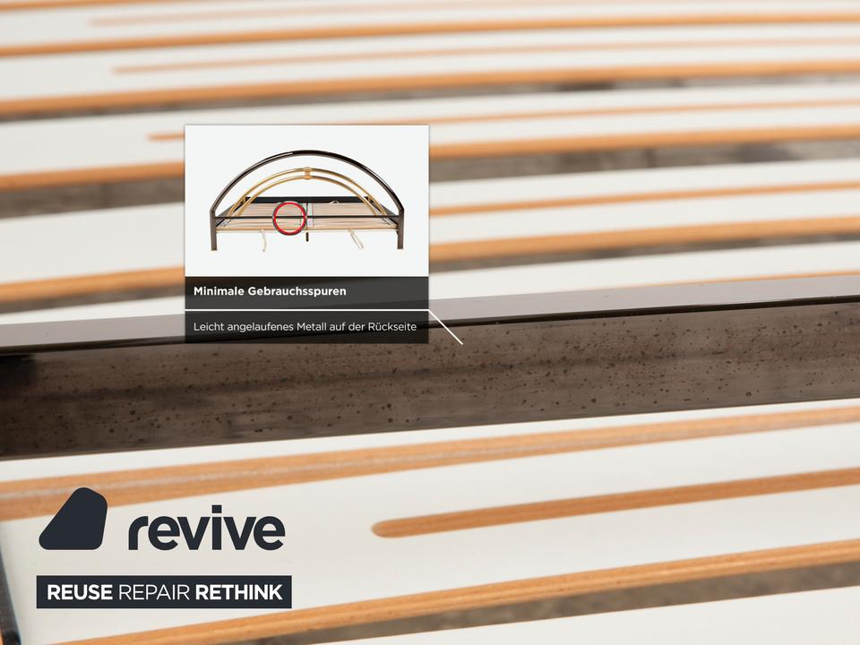 Musterring Doppelbett Metall mit Lattenrost schwarz gold – Bild 11