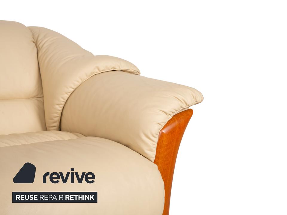 Stressless Oslo Leder Viersitzer Creme Sofa Couch – Bild 3