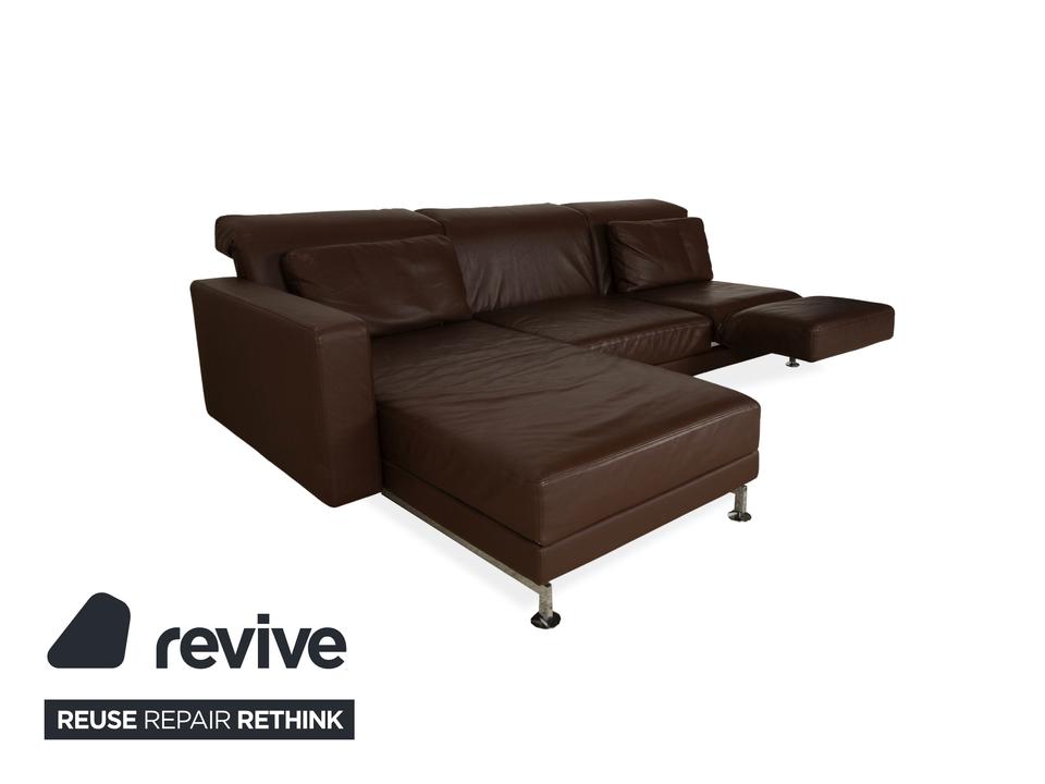 Brühl Moule Leder Ecksofa Braun Récamière links Sofa Couch – Bild 4