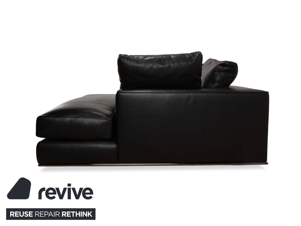 Minotti Hamilton Leder Ecksofa Schwarz Sofa Couch Recamiere – Bild 15