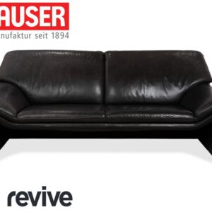 Laauser Atlanta Leder Dreisitzer Dunkelgrau Schwarz Schiefer