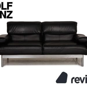 Rolf Benz Plura Leder Sofa Schwarz Zweisitzer Couch Funktion ✨
