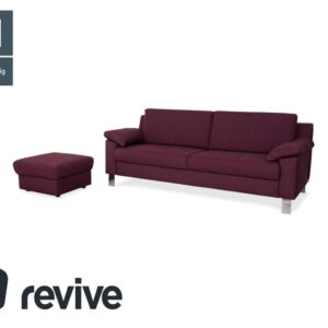 Ewald Schillig Flex Plus Stoff Dreisitzer mit Hocker Lila