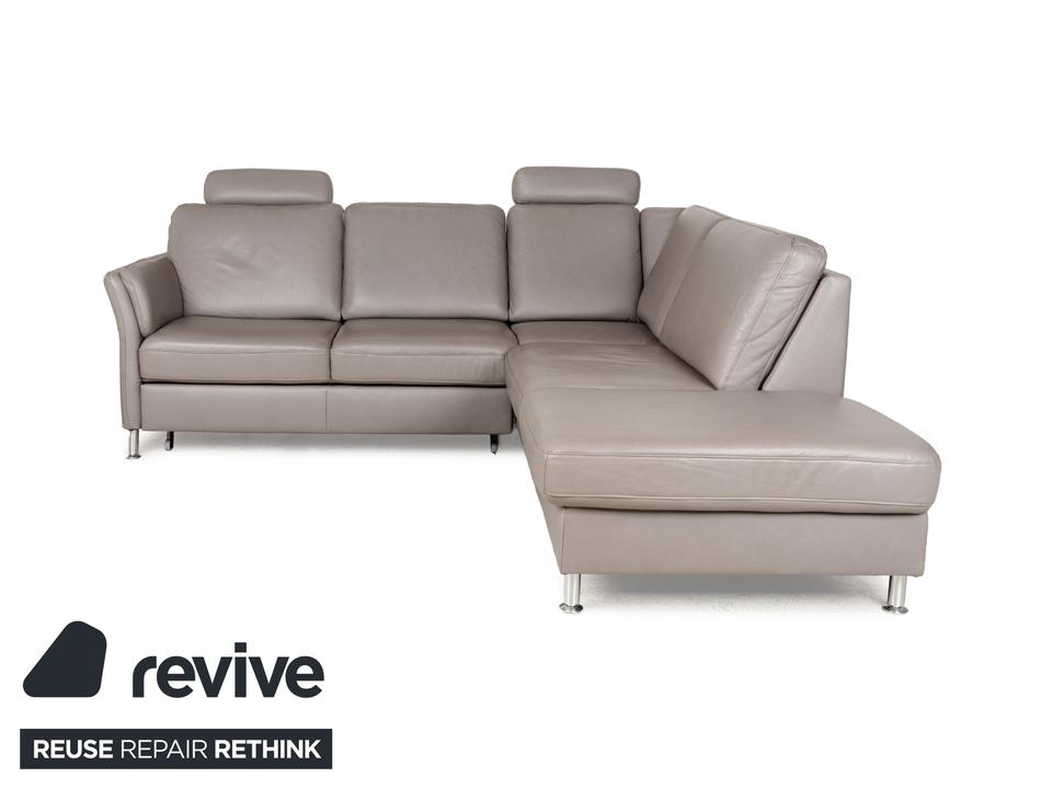 Polipol Polinova Leder Ecksofa Grau manuelle Funktion Sofa Couch – Bild 14