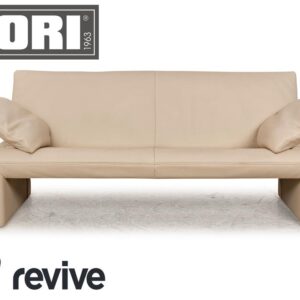 Jori Linea Leder Zweisitzer Creme Beige manuelle Funktion Sofa