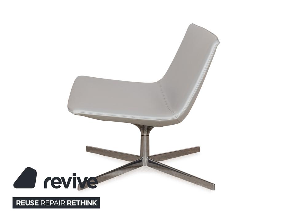 Arper Catifa 80 Leder Sessel Blau Blaugrau Hellblau Drehfunktion – Bild 9