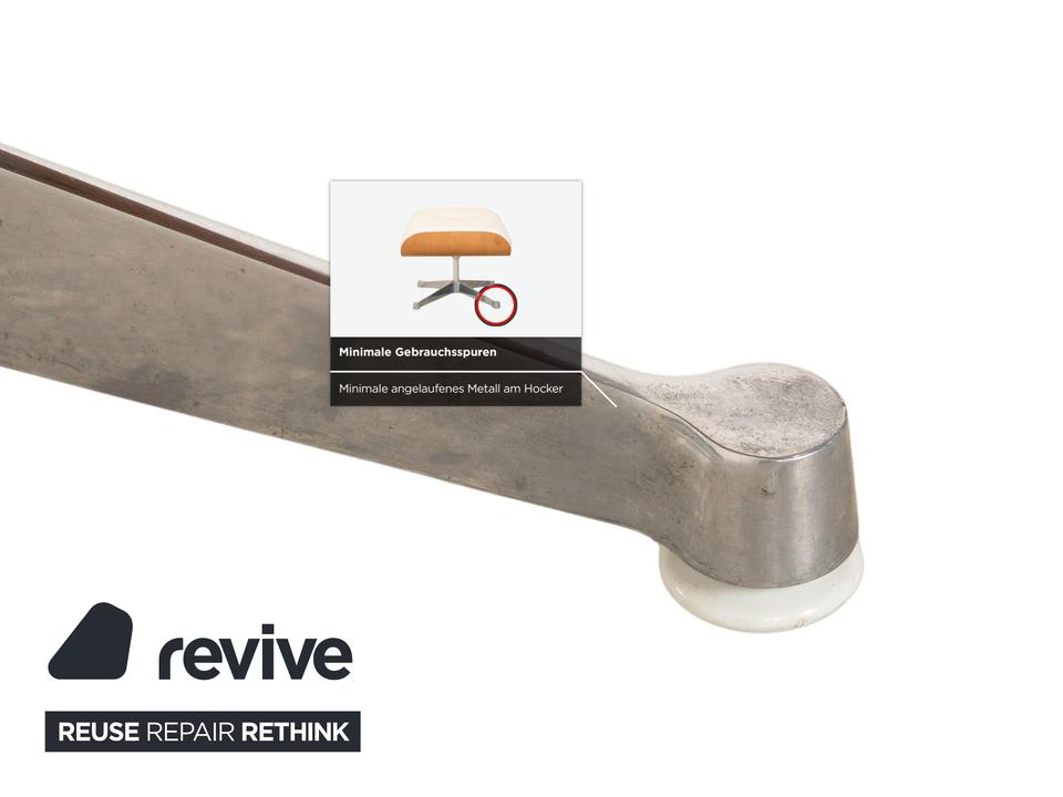 Vitra Eames Lounge Chair Leder Holz Sessel Creme Weiß Braun – Bild 10