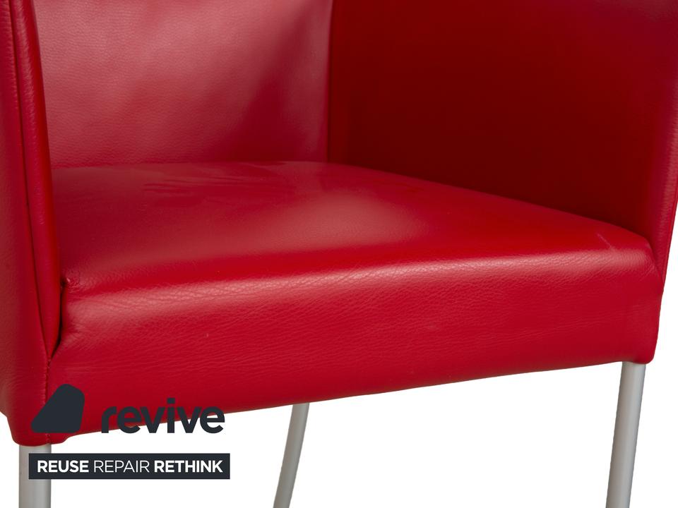 bert plantagie ARC-E Leder Stuhl Rot Esszimmer – Bild 5