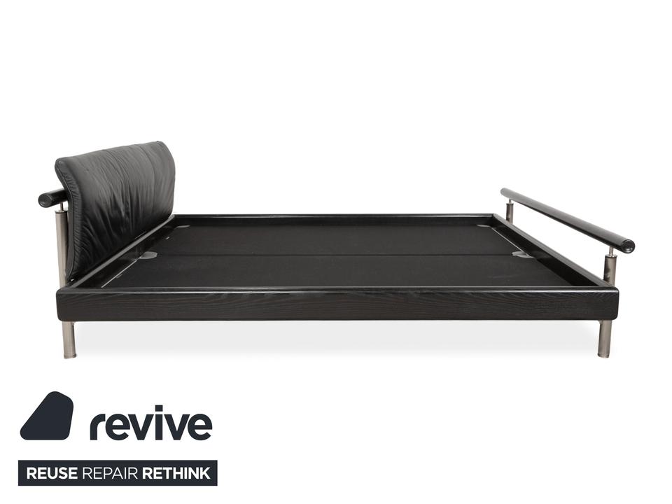 Möller Design Leder Holz Bett Schwarz Silber 200x200 – Bild 13