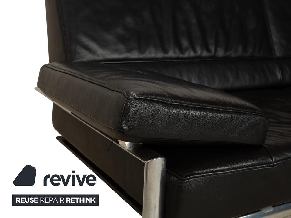 Jori Leder Zweisitzer Sessel Schwarz Sofa Couch manuelle Funktion – Bild 12