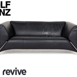 Rolf Benz 322 Leder Zweisitzer Blau Blauschwarz Sofa Couch