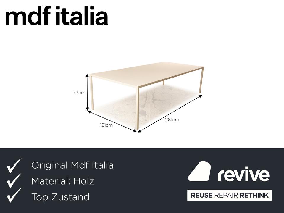Mdf Italia Tense Holz Esstisch Weiß 261 x 121 x 73 cm – Bild 2
