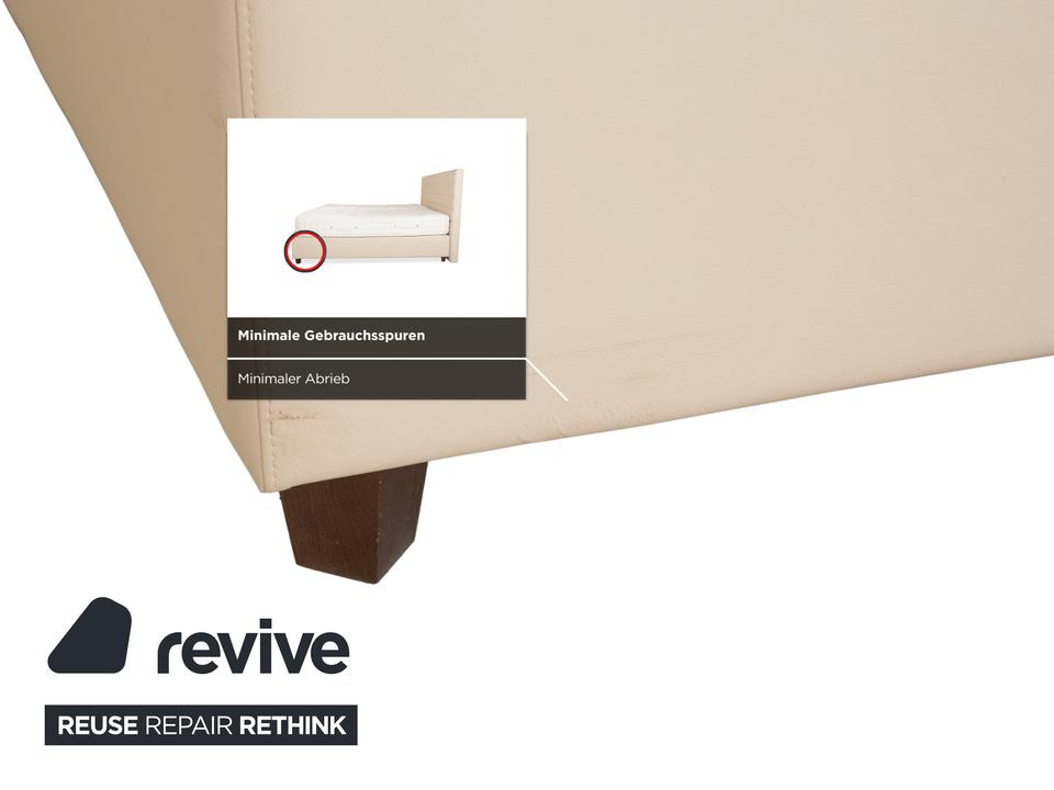 Boxspringliebe Stockholm Bett Kunstleder Creme Beige – Bild 7