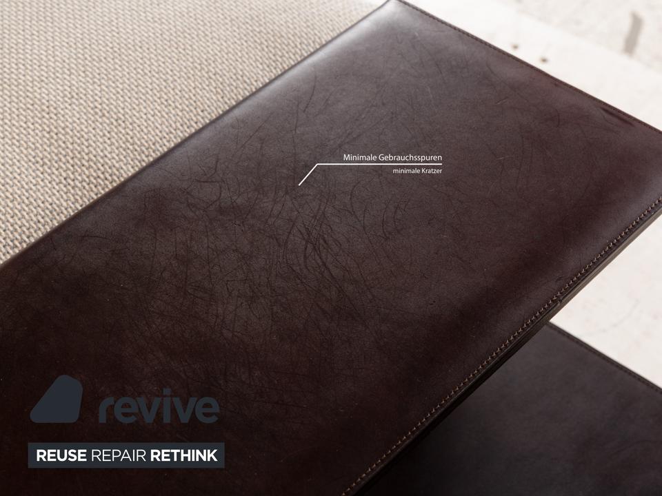 Walter Knoll Grand Suite Stoff Sofa Garnitur Creme Leder – Bild 8