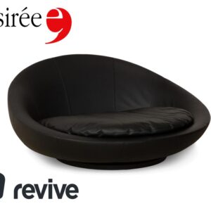 Désirée Lacoon Leder Zweisitzer Schwarz Sofa Couch