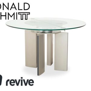 Ronald Schmitt K / G 750 / E Glas Esstisch Silber Beige