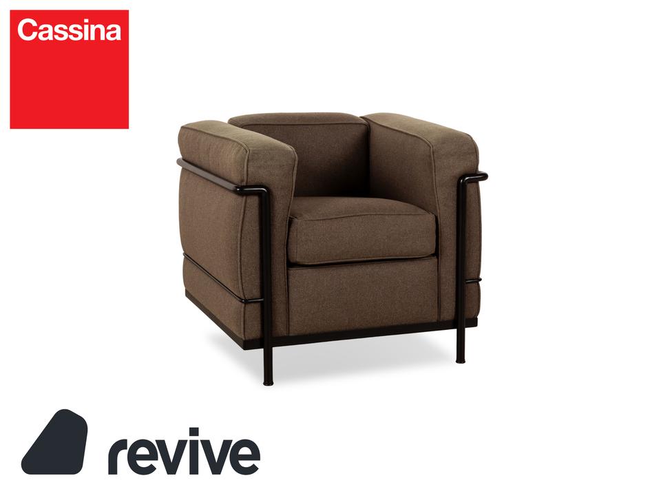 Cassina Le Corbusier LC 2 Stoff Sessel Braun