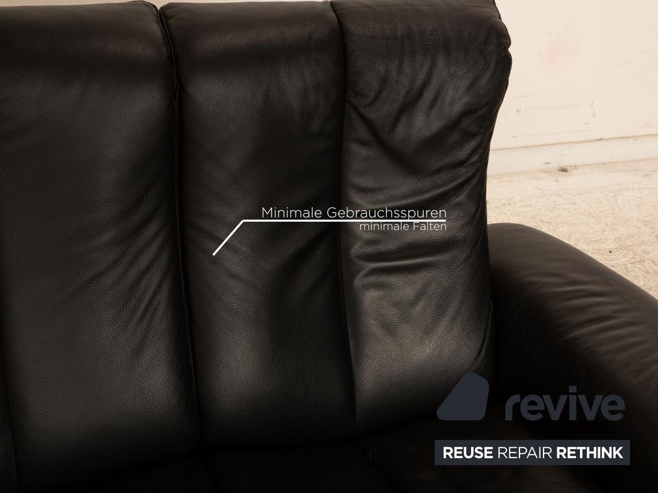 Stressless Soul Leder Dreisitzer Schwarz Sofa Couch manuelle – Bild 5