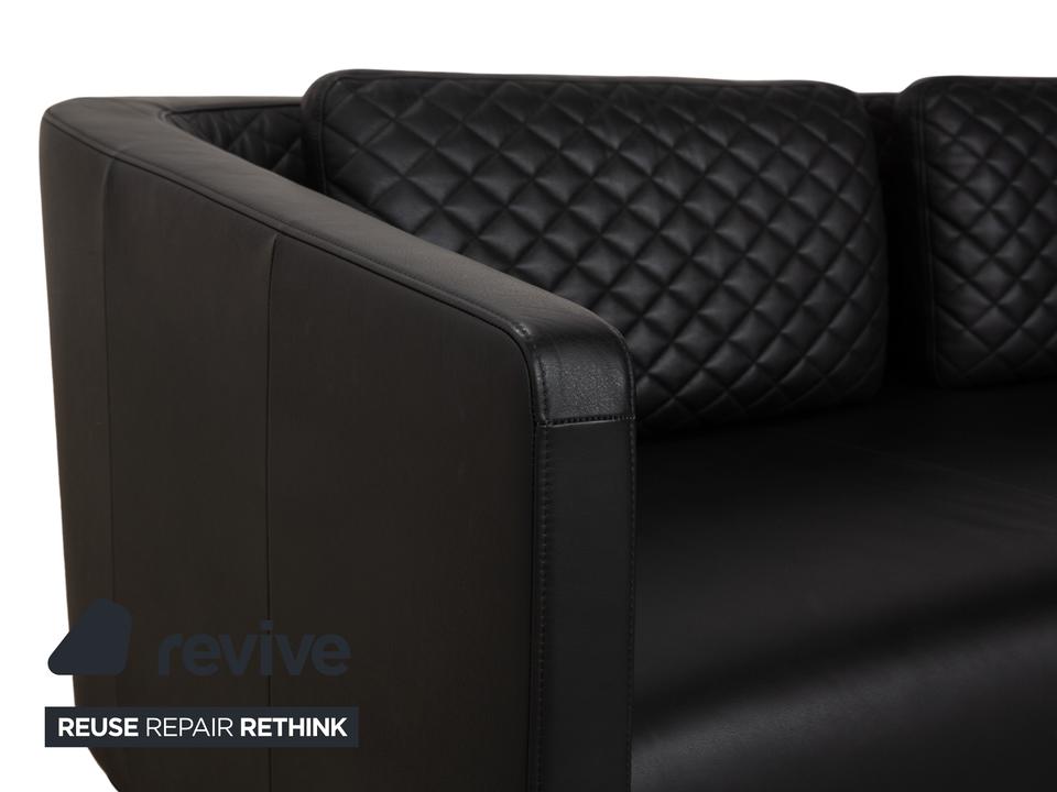 Rolf Benz 325 Leder Dreisitzer Schwarz Sofa Couch – Bild 4