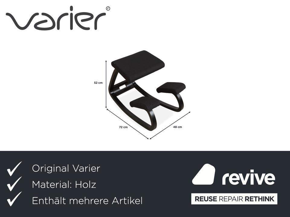 Varier Variable Holz Esche Hocker Natur Stoff Orange Apricot – Bild 2