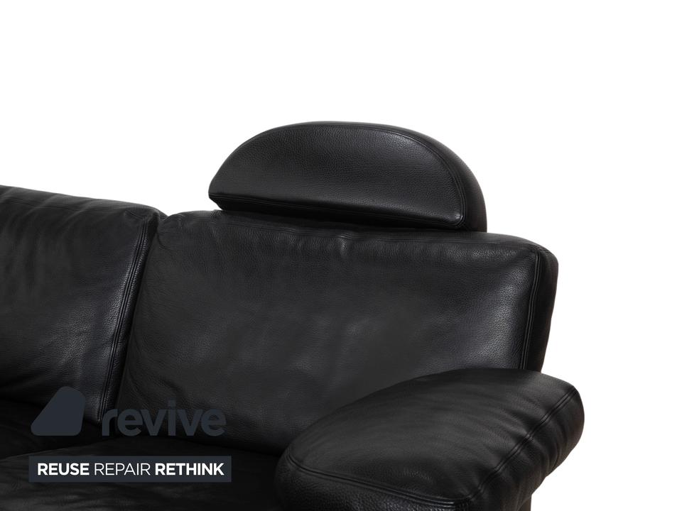Artanova Medea Leder Ecksofa Schwarz Recamiere Rechts Sofa Couch – Bild 5